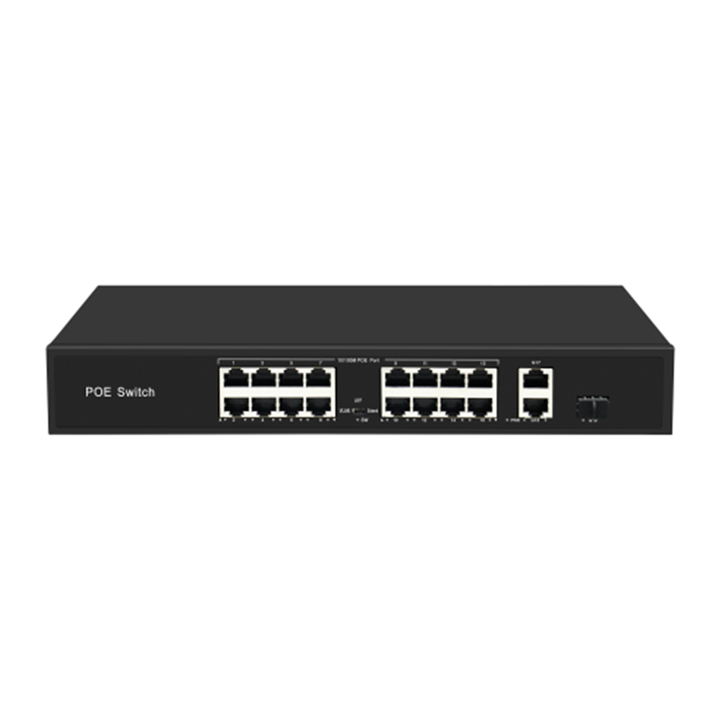 16 PORT 10/100 +2 10/100 +1 SFP POE SWİTCH (200W)